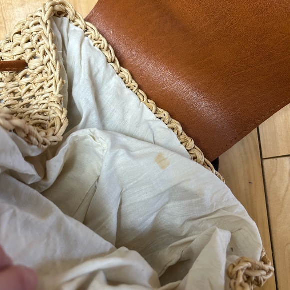 Boston Proper Tan and Cream Woven Backpack - Picture 7 of 10